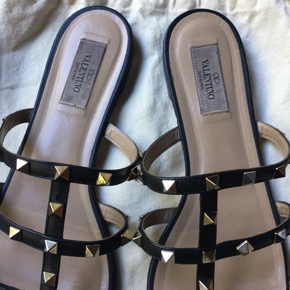 Valentino Rockstud Caged Flat Gladiator Sandals 40 - Picture 3 of 6